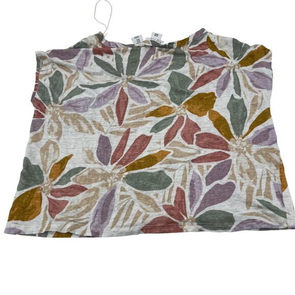 Nicole Miller Floral Print 100% Linen Sleeveless Top Multicolor Women's Size Med - Picture 6 of 6